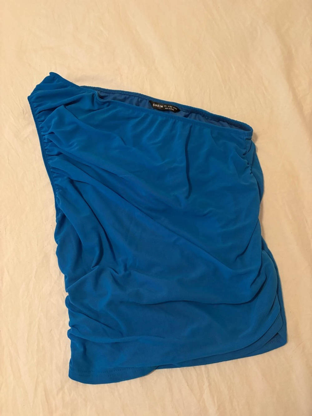 SHEIN Blue One-Shoulder Tank Top